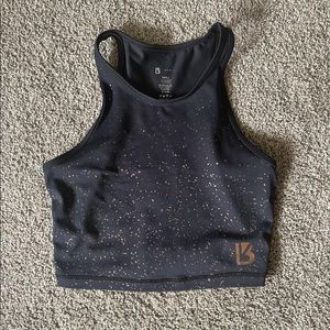 Black crop workout top